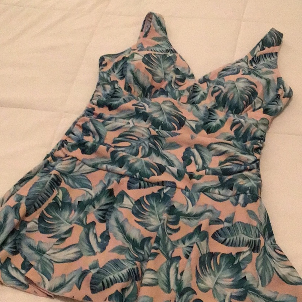 Shekini - Pink, White and Aqua Green swim dress Swimwear